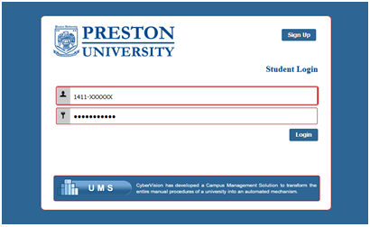 Preston University how to signup for student portal to apply online for exam Preston University Islamabad karachi kohat campus pakistan